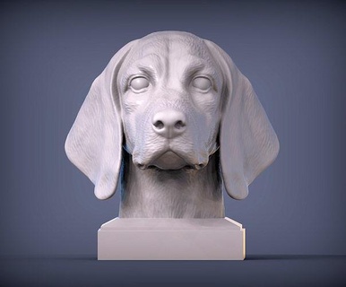 beagle cane natura mammifero animale domestico scultura statuetta souvenir presente 3d Stampa modello scolpire arte sculture statua stampabile razza fallimento 3d print model - Mito3D