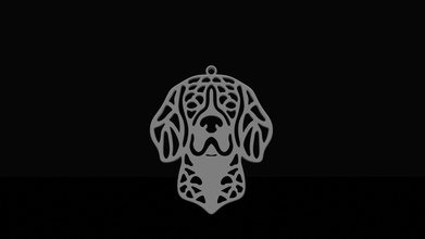 beagle pendant dog chain art head design symbol modern jewelry pendants 3d print model - Mito3D