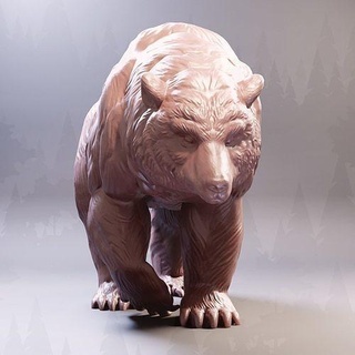 Urso floresta animal selvagem natureza escultura esculpir estatueta impressão 3d modelo arte esculturas 3d print model - Mito3D