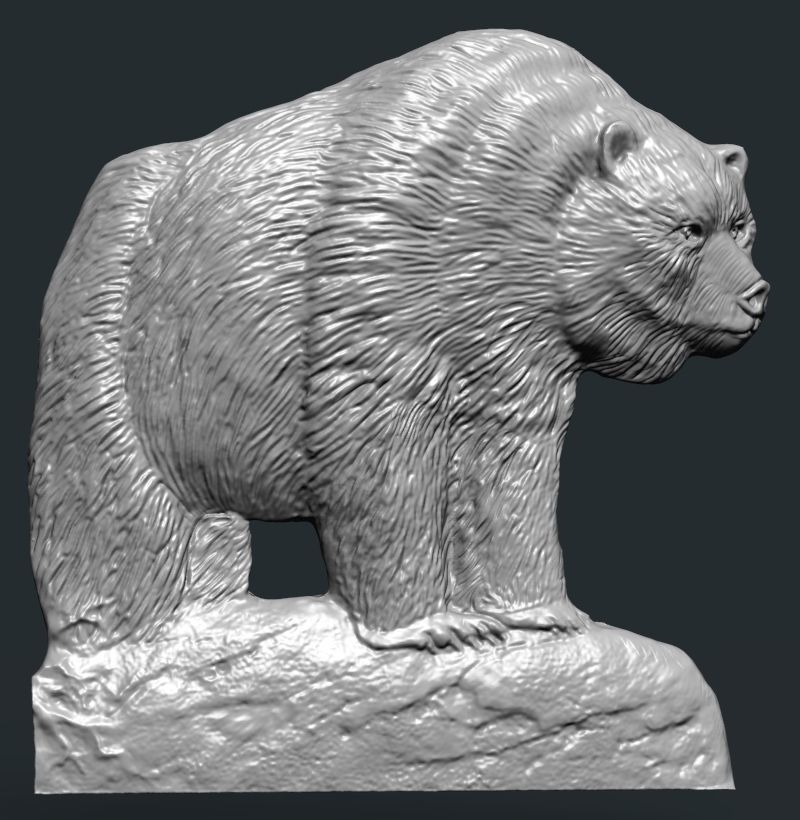 Bär bas relief Linderung Bären Tiere Kunst druckbar Säugetier Skulpturen 3D print model - Mito3D