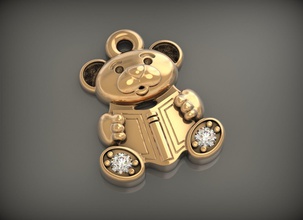 bear book jewelry pendant gold silver sterling jewel jewellery platinum gem brilliant pendants 3d print model - Mito3D