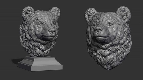 bear cub teddy brown grizzly nature kid miniature printable bust medallion cnc jewelry sculpture figure miniatures figurines silver art sculptures 3d print model - Mito3D