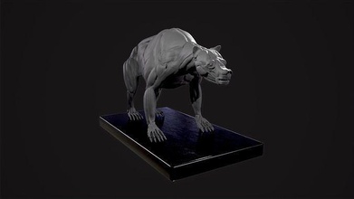 ours anatomie ecorche art animal sculpture corps vertèbres muscle nature science biologie 3d print model - Mito3D