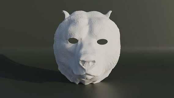 ours visage masque sauvage cosplay stl chasseur animal imprimable personnage costume tête nature zoo animaux art 3d print model - Mito3D