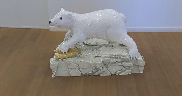 bear fish sculpture polarbear animal toy mammal fur nature 3dprint statue art sculptures 3d print model - Mito3D