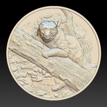 bear forest coin -relief -2020 relief dollar medal coins badges art 3d print model - Mito3D