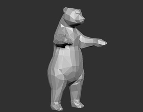 orso grizzly poligono origami arte animale scultura statua lowpoly carta poli deco sculture polare 3d print model - Mito3D