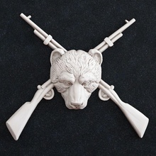 jewelry pendant bear head coatofarms emblem animals skull jevelry ring gold art sculptures 3d print model - Mito3D