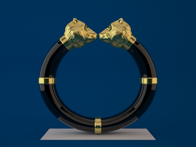 oso cabeza brazalete art la joyería de navidad bearheadbangle carácter humanos ropa las pulseras matemática impresión 3D print model - Mito3D