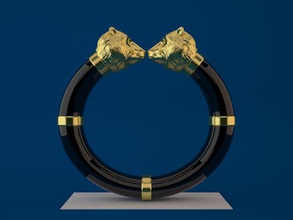 urso cabeça da pulseira a arte jóias natal bearheadbangle o personagem humanos roupas pulseiras matemática impressão 3d print model - Mito3D