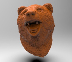 bear head detailed scanned model brown wild nature sculpted unique animal printable wrp sculpt beast high resolution ready creature grizzly himalaian bust art scans replicas 3d print model - Mito3D
