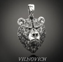 bear pendant jewelry silver white sterling jewel jewellery printable platinum pendants 3d print model - Mito3D