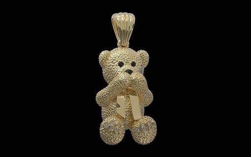bear pendant design noel art teddy winter zbrush animal russia israel ring kikazaru casting ukraine platinum gold jewelry christmas pendants 3d print model - Mito3D