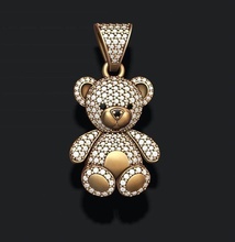 bear pendant gems jewellery briliant stone gemstone gem diamond teddy toy fluffy soft fur doll gift furry plush baby play game children jewelry pendants 3d print model - Mito3D