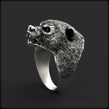 bear ring rings animals nature jewelry printing prototype animal beast 3d print model - Mito3D
