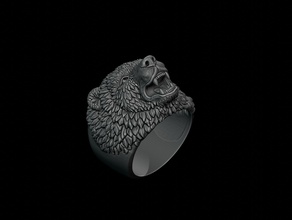 ours bague bijoux modèle 3d impression imprimable anneaux animal argent bijou sombre 3d print model - Mito3D