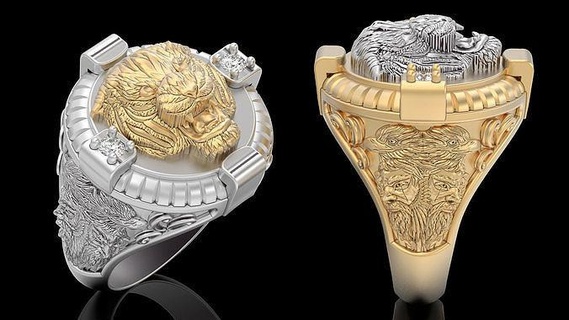 bear ring silver gold printable jewelry 3d model design sterling zbrush wedding fashion trend fantasy rings statue sculpture 3d print model - Mito3D