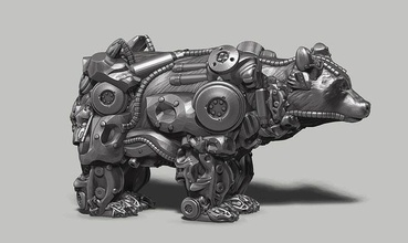 Urso robô a01 3d impressão modelo scifi futurista escultura argila ogro fracasso orc criatura personagem monstro espaço armaduras figura cara Guerreiro fantasia cão arte 3d print model - Mito3D
