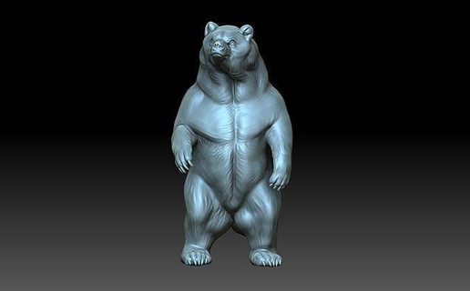 bear standing bear animal teddy grizzly polar bear brown figurine art sculptures  3d print model - Mito3D