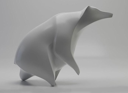 oso estilizado animal 3d impresión modelo miniaturas Arte esculturas figuritas 3d print model - Mito3D