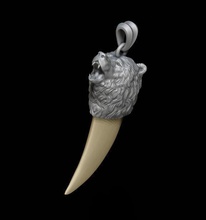 bear tooth nail pendant jewelry jewellery gold stone silver jewel nature head stl bearnail teeth necklace bearhead bearteeth beartooth pendants 3d print model - Mito3D