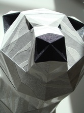 oso trofeo de ojos art lowpoly patrón fácil las esculturas 3d print model - Mito3D