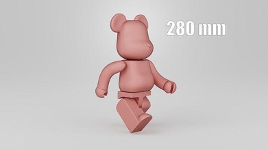 bearbrick 280mm figure companion sculpture design character collectible statue architectural decoration cartoon interior toy figurine games toys bearbrick bear teddy medicom lego games toys  3d print model - Mito3D