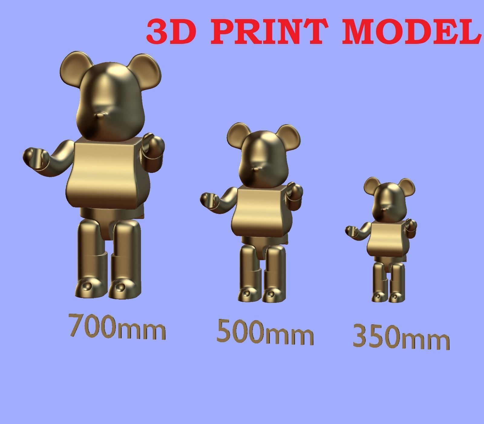 ourson 3d impression modèle 3dmodel jouets disons étoile noire 3dbearbrick jeux 3D print model - Mito3D