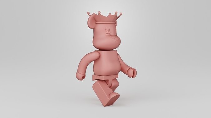 Bearbrick rei figura companheiro escultura Projeto personagem colecionável estátua arquitetônico decoração desenho animado interior brinquedo estatueta jogos Urso pelúcia Medicom Lego kaws brinquedos 3D print model - Mito3D
