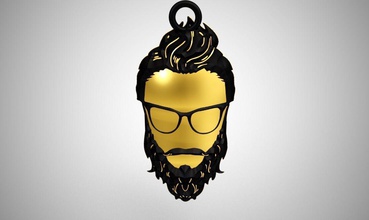 barba collar la joyería de cabello masculino bigote cara estilo hipster hombre moda peluquería carácter los hombres barbudo largo facial el collares 3d print model - Mito3D
