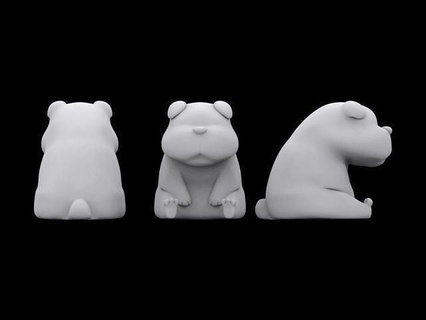 oso figura personaje animal perro Arte esculturas 3d print model - Mito3D