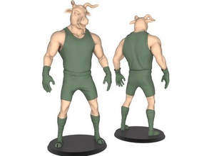 bestia hombre of ox acción figura figura vaca toro humano animal hybird chico impresión imprimible juguete juguetes real realista estatua arte esculturas 3d print model - Mito3D