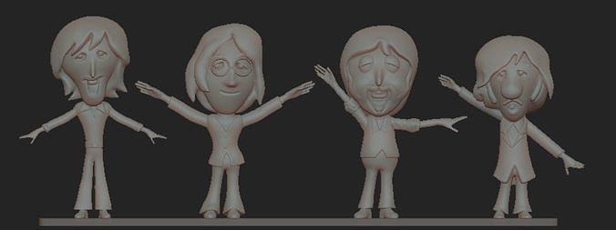 Beatles ayuda música Beatle Lennon Juan celebridad personaje escultura Elvis Presley McCartney Pablo ringo starr Jackson cantante Arte esculturas 3d print model - Mito3D