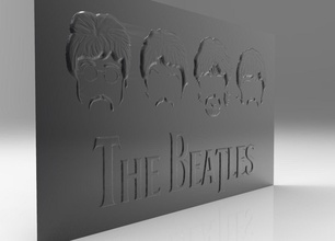 beatles logo 3d stl obj música banda esculpir tallado alivio arte señales logos cara personas retrato musical famosos mccartney harrison 3d print model - Mito3D