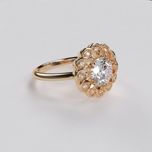 hermosa 6mm ronda de diamantes anillo flor la joyería compromiso oro plata regalo imprimible diamante el platino moda brillante y belleza zafiro boda gem diamant joya vintag los anillos 3d print model - Mito3D