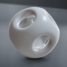beautiful ball big holes art hole printable 3dprint math decor mathematical geometric shape 3d print model - Mito3D