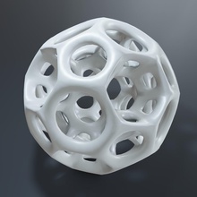 beautiful ball holes 3d print model art math deco futurism mathematical geometric shape 3d print model - Mito3D
