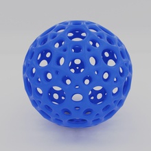 beautiful ball holes art geometrical math mathematical mesh sphere sculpture form geometric shape 3d print model - Mito3D