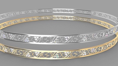 bileklik takı 3dprint model altın yazdırılabilir nişan düğün moda elmas cad sterlin kadın platin parlak güzellik 3d print model - Mito3D