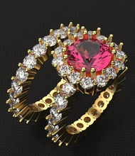 belo anel de brilhante jóias bonita brillant diamant diamante o engajamento a moda beleza flor pedra preciosa ouro platina printable prata gem brilhantes jóia anéis 3d print model - Mito3D
