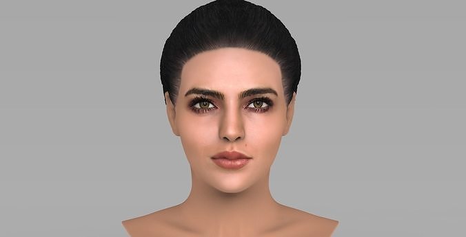 lindo morena mulher fracasso cheio cor 3d impressão 3 atraente linda menina cabeça base humano beleza branco raça Preto asiática afro Loiras indiano arte esculturas 3D print model - Mito3D