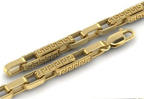 beautiful chain bracelet greek pattern jewelry printable silver royal print jewellery cad men male exclusive stl obj fashion gold high bracelets 3d print model - Mito3D