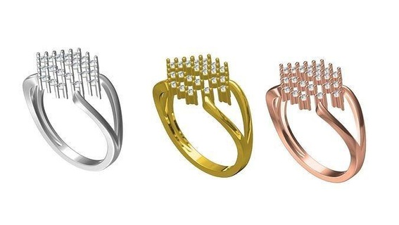 beautiful cluster ring jewelry gold diamond printable jewellery silver engagement sterling gem fashion 3d cad design uniq wedding brilliant rings 3d print model - Mito3D