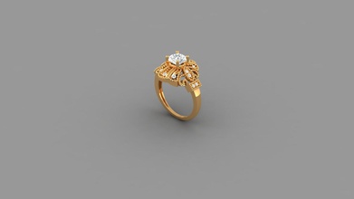 beautiful designer ring women girls jewelry printable gold diamond stl rings 3d print model - Mito3D