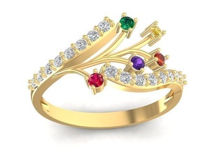 beautiful diamond tree ring 3250 jewelry fashion accessories gold woman women design rings 3d print model - Mito3D