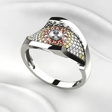 de magnifiques diamants œil anneau d'or bague l'oeil l'anneau rhino imprimable l'œil en diamant engagem mode l'engagement mariage beauté luxe gorgegous bijoux or fiançailles le saphir ruby les anneaux 3d print model - Mito3D