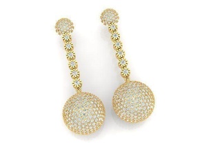 beautiful earrings gold silver printable diamond ring white pendat jewelry jewel jeweler daymond secretary 3d print model - Mito3D