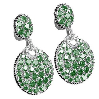 bellissimo Smeraldo verde diamante orecchino oro gioielleria argento gemma stampabile moda bellezza 3d cad design personalizzare bianca nero orecchini 3d print model - Mito3D