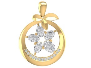 beautiful flower pendant pretty girls 1878 jewelry fashion accessories gold diamond man men woman women unisex design fengshui wedding ring pendants 3d print model - Mito3D