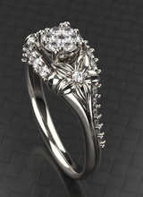 beautiful flower ring jewelry amethyst brilliant diamant diamond emerald gold brillant silver engagement wedding printable vintag jewel fashion beauty engagem rings 3d print model - Mito3D
